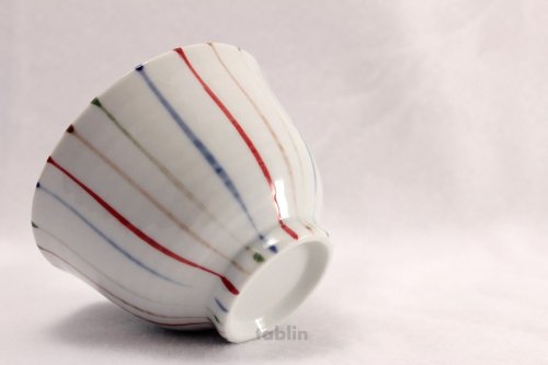 Other Images1: Tokoname yaki ware chigusa line Japanese tea cup (set of 5)
