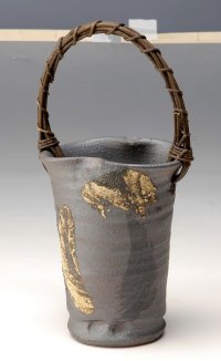 Shigaraki Japanese pottery Vase tsuchi kosakesho  H 18.5cm