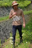 Photo1: Natural and Hand dyes Mitsuru unisexed T-shirt made in Japan hittakanoko (1)