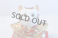 Japanese Lucky Cat Kutani yaki ware Porcelain Maneki Neko Fukusuke sakari