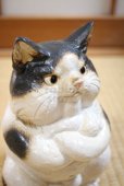 Photo9: Shigaraki Japanese pottery figurine Boss cat H 22.5 cm 