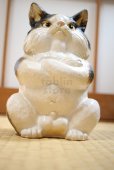 Photo4: Shigaraki Japanese pottery figurine Boss cat H 22.5 cm 