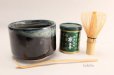 Photo1: Japanese tea ceremony Matcha Green Tea Complete Set Tenmoku nagashi bowl (1)