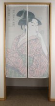 Photo4: Noren nm Japanese door curtain Ukiyoe utamaro 85 x 150cm (4)