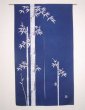 Photo1: Kyoto Noren SB Japanese batik door curtain Take Bamboo navy blue 85cm x 150cm (1)