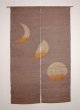 Photo1: Kyoto Noren SB Japanese batik door curtain Tsuki Moon gray 88cm x 150cm (1)