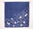 Photo6: Kyoto Noren SB Japanese batik door curtain Nami Wave navy blue 85cm x 90cm (6)