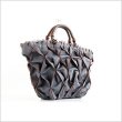 Photo1: Japanese TOTE hand bag handmade SwanLake daia gray W43cm (1)