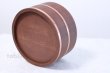 Photo3: Japanese Kakishibu brown Bath Stool & Basin Set natural wood (3)