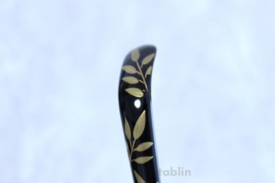 Photo1: Japanese lacquered Bamboo teaspoon Wajima Makie tea ceremony 18.7cm