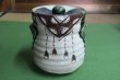 Photo1: Kiyomizu Kyoto porcelain Japanese tea ceremony water jar Mizusashi Oribe Keito (1)