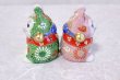 Photo6: Japanese Lucky Cat Kutani Porcelain Maneki Neko ninana green pink H 8cm set of 2 (6)