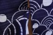 Photo4: Kyoto Noren SB Japanese batik door curtain Nami Wave navy blue 85cm x 90cm (4)