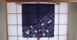 Photo2: Kyoto Noren SB Japanese batik door curtain Nami Wave navy blue 85cm x 90cm (2)