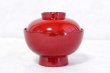 Photo2: Japanese Echizen Urushi lacquer soup bowl wan red zouni w/ lid D13.1cm　 (2)