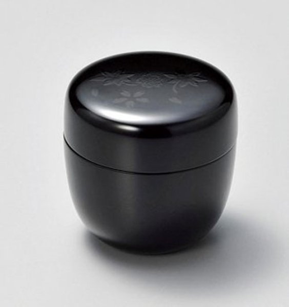 Photo1: Tea Caddy Japanese Natsume Echizen Urushi lacquer Matcha container night cherry (1)