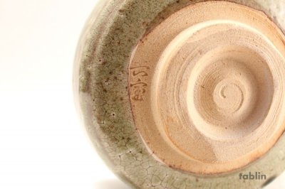 Photo3: Mino yaki ware Japanese tea bowl Kairagi green glaze chawan Matcha Green Tea