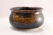 Photo2: Japanese pottery Kensui Bowl for Used tea leaves, Tea ceremony glaze nagashi   (2)