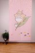 Photo1: Noren Japanese Curtain Doorway My Neighbor Totoro Kaze pink 83cm x 150cm F/S (1)