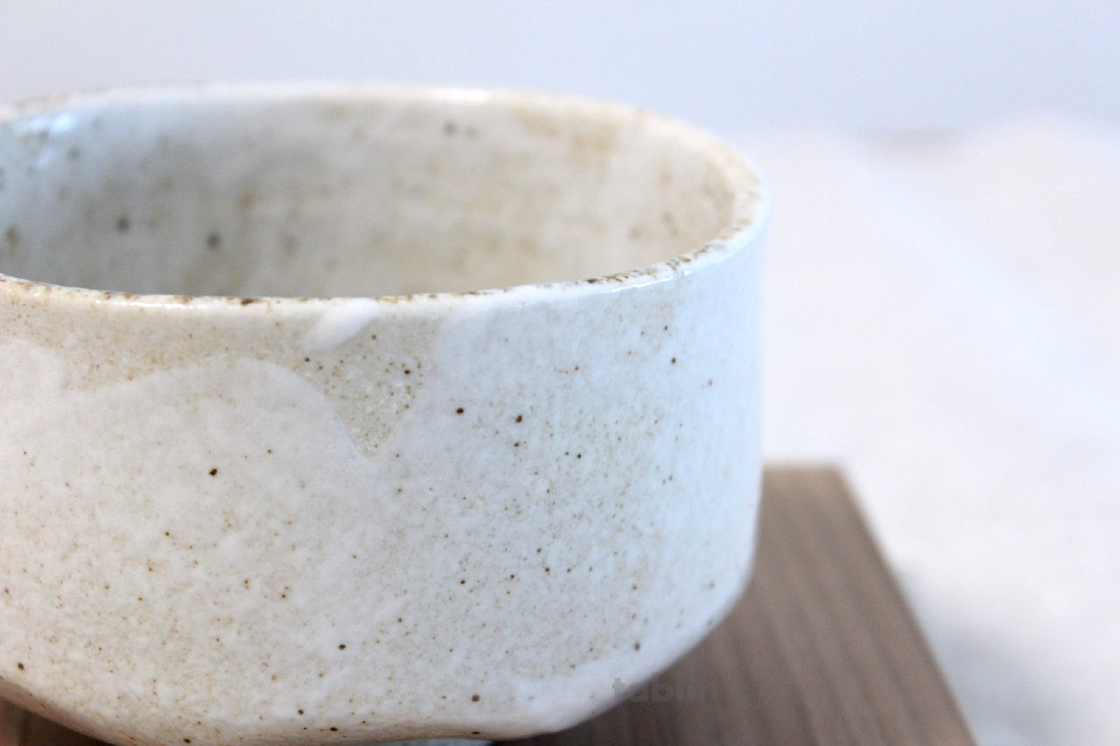 Mino Ware Japanese Handcrafted Matcha Tea Bowl Beige, Matcha Tea Cup Ceremony, Authentic Pottery, Yuki Shino Chawan