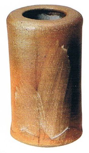 Shigaraki pottery MG Japanese wall-hanging vase yohen wide mouth H12cm
