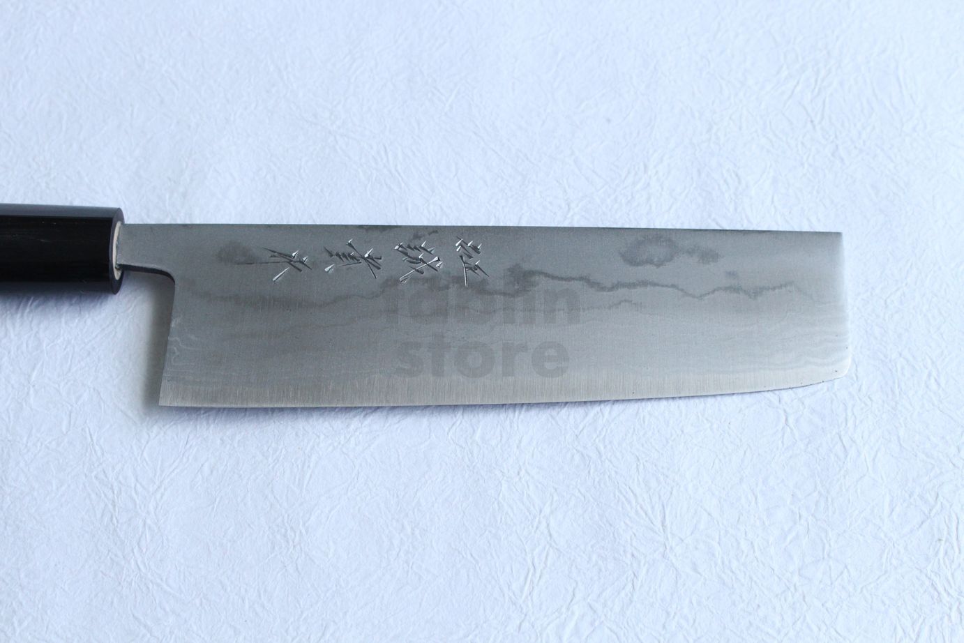 Hand-Forged Nakiri knife with Damascus blade. Cleaver Style